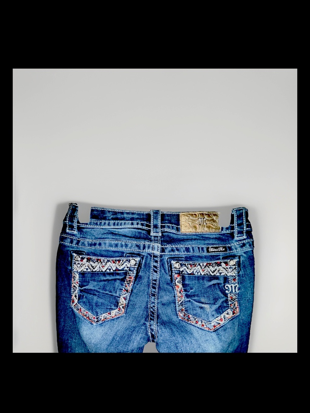 Miss Me Blue Boot Cut Jeans with Embroidered Pockets - Picture 5 of 6